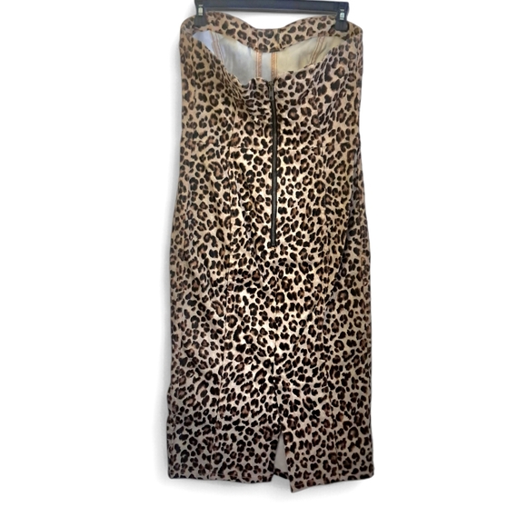 Veronica Beard Liza Dress Strapless Denim Animal Print Sz 6 Like New!!! - Picture 3 of 16